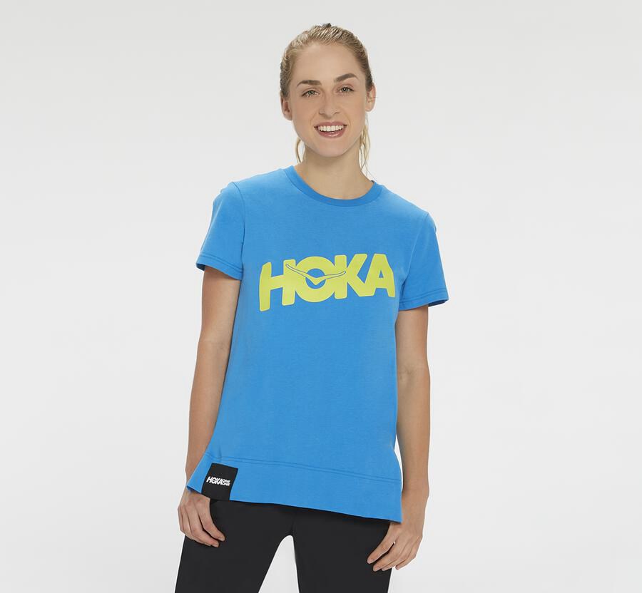 Hoka One One Skjorter Dame - Brand - Blå - 345812HKT